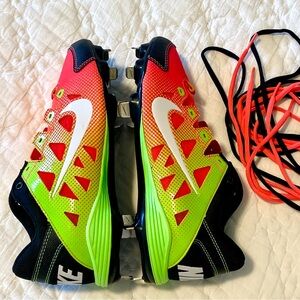 Nike Women's Lime Green, Pink & Black softball cleats metal bottom